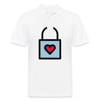 Cadenas, serrure d'amour - Polo Homme - blanc - Devant - Kai (181cm)