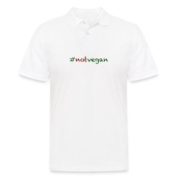 #notvegan - not vegan! - Männer Poloshirt - Weiß - Vorne - Kai (181cm)