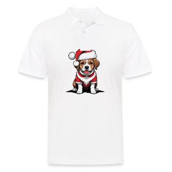 Père Noël chien Père Noël Cadeau chien - Polo Homme - blanc - Devant - Kai (181cm)