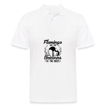 Flamingo proverbes | Oiseaux Oiseaux Flamingos Cadeaux - Polo Homme - blanc - Devant - Kai (181cm)