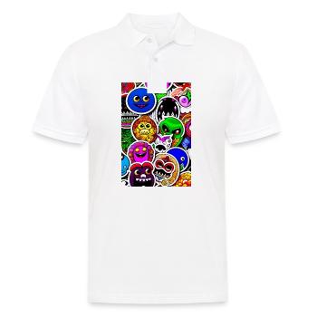 Monstres Rigolos Stickers - Polo Homme - blanc - Devant - Kai (181cm)