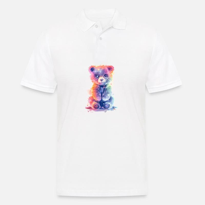 Neon Baer - Männer Poloshirt - Weiß
