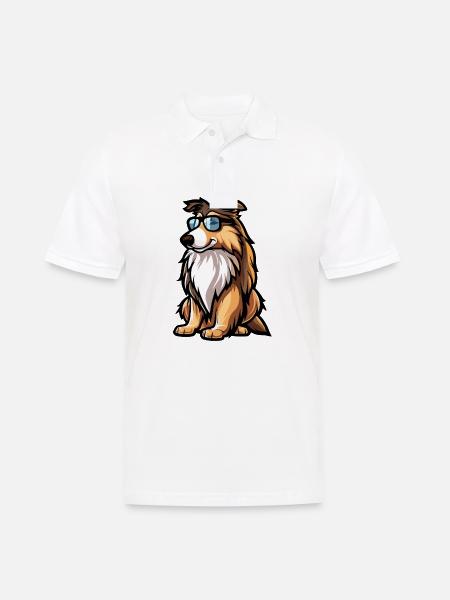 Border Collie Dogs Comic Cool - Men's Polo Shirt - white