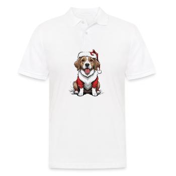 Père Noël chien Père Noël Cadeau chien - Polo Homme - blanc - Devant - Kai (181cm)