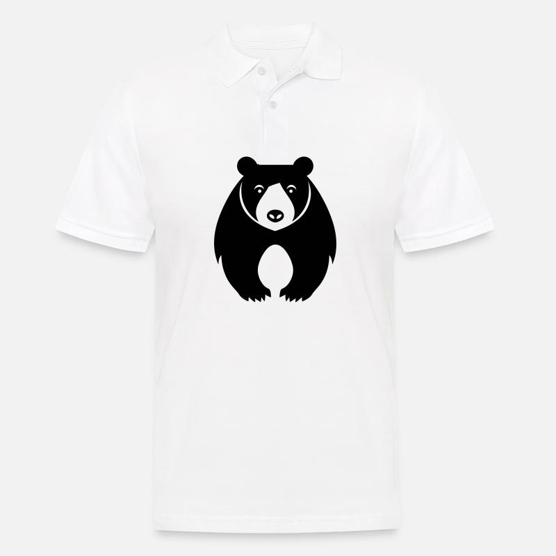 Bär - Männer Poloshirt - Weiß