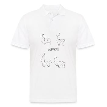 Alpaca origami for alpaca fans great gift - Men's Polo Shirt - white - Front - Kai (181cm)