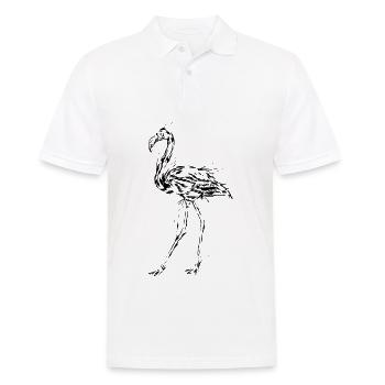 Flamingo - Männer Poloshirt - Weiß - Vorne - Kai (181cm)