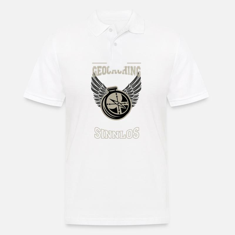 Geocaching Leben sinnlos - Geschenk - Männer Poloshirt - Weiß