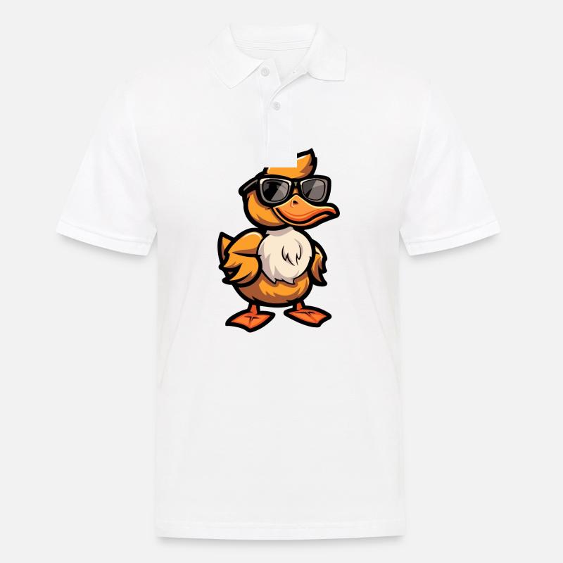 Ente Comic Cool - Männer Poloshirt - Weiß
