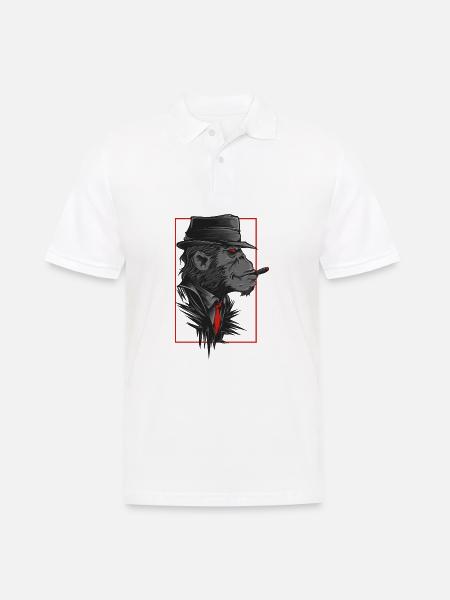 Monkey with hat and collar - Men's Polo Shirt - white