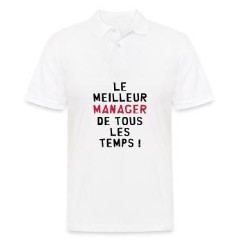 Le meilleur Manager de tous les temps ! - Polo Homme - blanc - Devant - Kai (181cm)