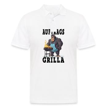 Grillen Grilla Griller Gorilla BBQ Spruch Lustig - Männer Poloshirt - Weiß - Vorne - Kai (181cm)