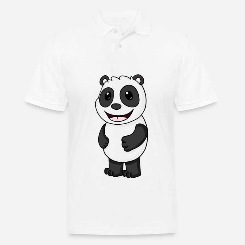 Panda Bär Niedlich - Männer Poloshirt - Weiß