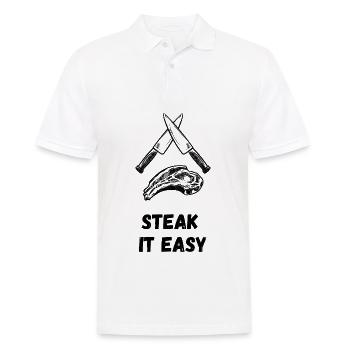 Steak for real grillers - Men's Polo Shirt - white - Front - Kai (181cm)