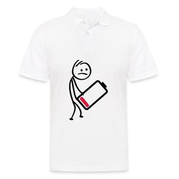 Battery charger. Rechargeable battery, low level - Men's Polo Shirt - white - Front - Kai (181cm)