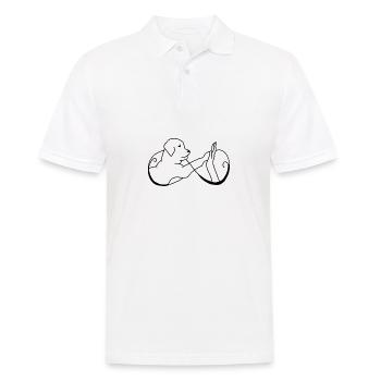 Poignée de main de chien humain - Polo Homme - blanc - Devant - Kai (181cm)