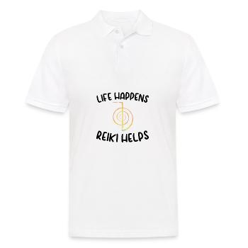 Idée cadeau Reiki | Reiki Maître Cristaux Reiki - Polo Homme - blanc - Devant - Kai (181cm)