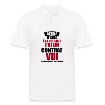 désolé je suis à la retraite j'ai un contrat vdi - Polo Homme - blanc - Devant - Kai (181cm)