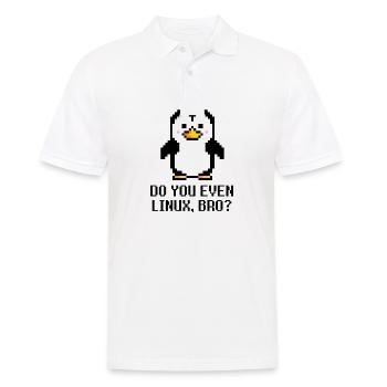 Do you even Linux, bro? - Männer Poloshirt - Weiß - Vorne - Kai (181cm)
