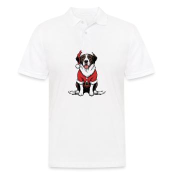 Père Noël chien Père Noël Cadeau chien - Polo Homme - blanc - Devant - Kai (181cm)