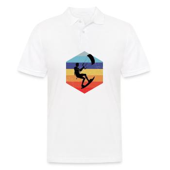 Men's Kitesurfer Women's Kite Kitesurf Kiting - Men's Polo Shirt - white - Front - Kai (181cm)