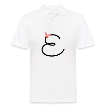 Buchstabe E Schmetterlingsbuchstabe - Männer Poloshirt - Weiß - Vorne - Kai (181cm)