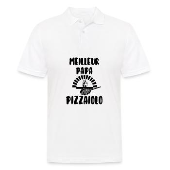 Meilleur papa pizzaiolo - Polo Homme - blanc - Devant - Kai (181cm)