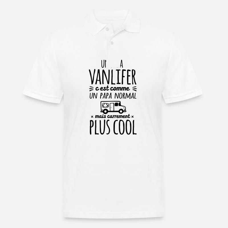 Un papa Vanlifer c'est carrement plus cool - Polo Homme - blanc