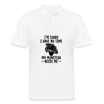 Monstera Liebhaber | Zimmerpflanzen Geschenkideen - Männer Poloshirt - Weiß - Vorne - Kai (181cm)