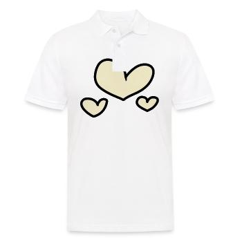 coeurs jaunes - Polo Homme - blanc - Devant - Kai (181cm)