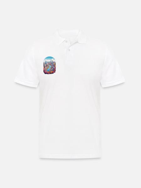 Paysage urbain - Polo Homme - blanc