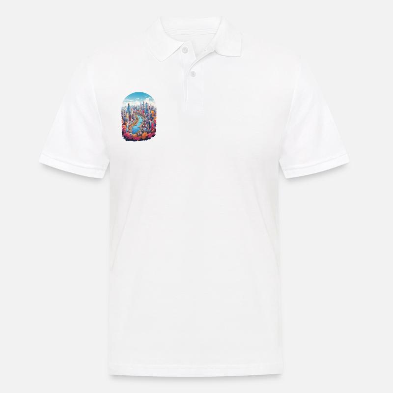 City Landscape - Men's Polo Shirt - white