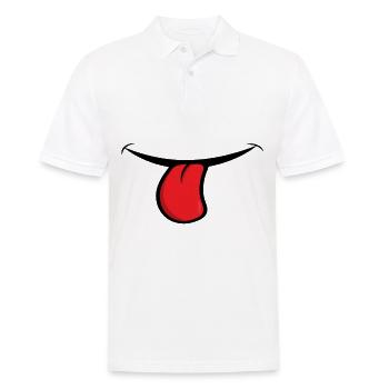 Visage rire dents grimace grimace - Polo Homme - blanc - Devant - Kai (181cm)