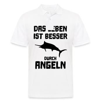 Angel Angler Spruch - Männer Poloshirt - Weiß - Vorne - Kai (181cm)