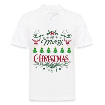 Fröhliche Weihnachten Weihnachten - Männer Poloshirt - Weiß - Vorne - Kai (181cm)