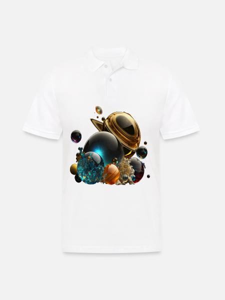 Planeten als Murmeln - Männer Poloshirt - Weiß