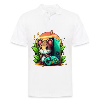 Gaming Maus - Männer Poloshirt - Weiß - Vorne - Kai (181cm)