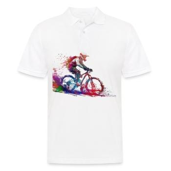 Rider de BMX #sport #bike - Polo Homme - blanc - Devant - Kai (181cm)