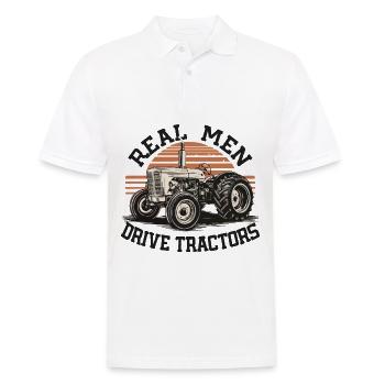 Echte Männer fahren Traktoren - Männer Poloshirt - Weiß - Vorne - Kai (181cm)