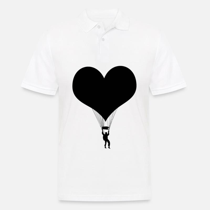 Fallschirm Skydiving Schwarz - Männer Poloshirt - Weiß