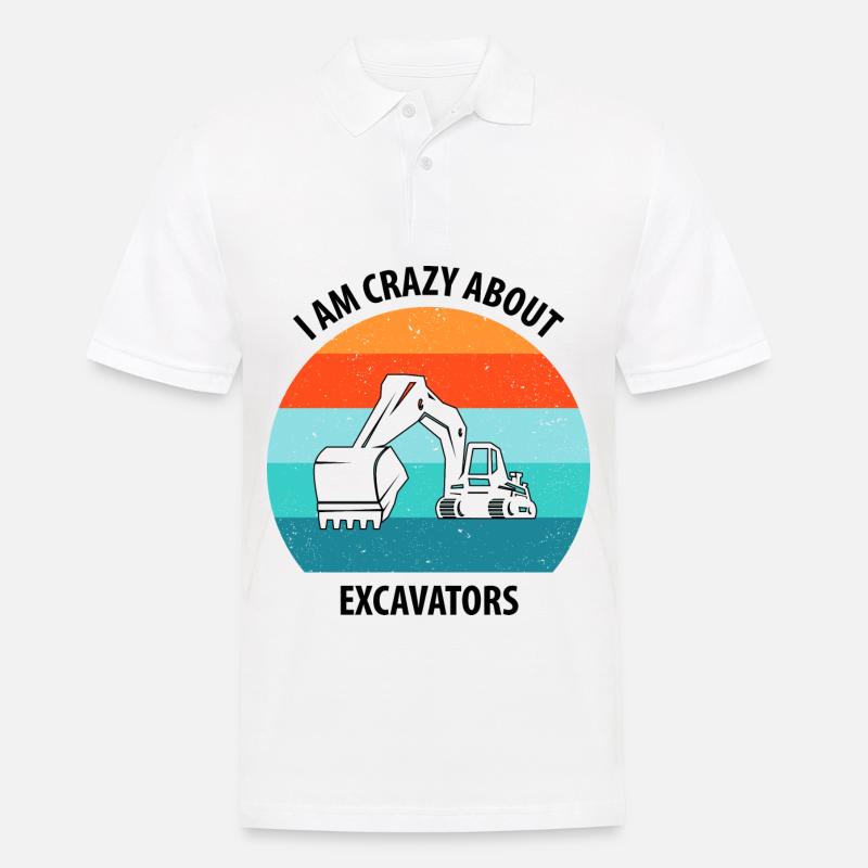 Bagger Baggerfahrer Baggerwagen - Männer Poloshirt - Weiß