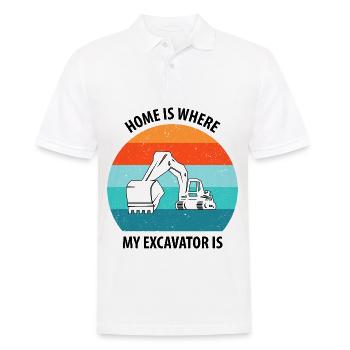 Bagger Baggerfahrer Baggerwagen - Männer Poloshirt - Weiß - Vorne - Kai (181cm)