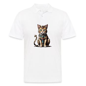 Chat Pharaon Chat Égypte Pyramide Cadeau - Polo Homme - blanc - Devant - Kai (181cm)