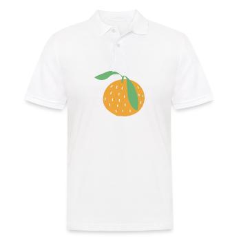 Orange - Männer Poloshirt - Weiß - Vorne - Kai (181cm)