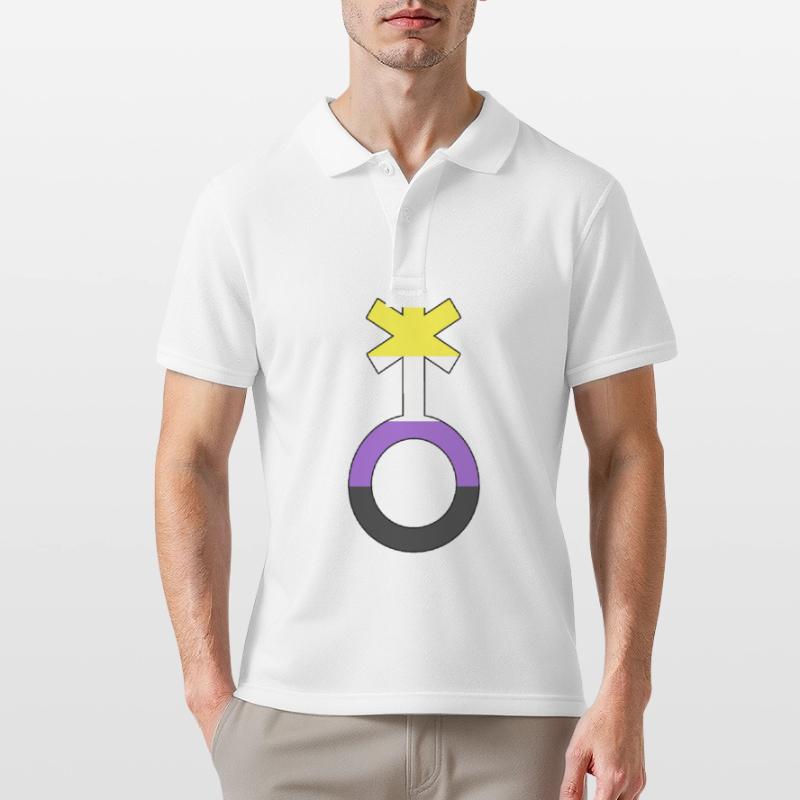 Non-binary symbol non-binary non-binary gender Men's Polo Shirt