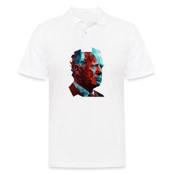 Joe Biden Low Polygon Rot Blau Grafikdesign - Männer Poloshirt - Weiß - Vorne - Kai (181cm)