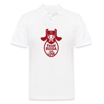 From Russia with love URSS Matryochka poupée - Polo Homme - blanc - Devant - Kai (181cm)