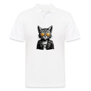 Cat Rocker Cat HardRock Gift - Polo Homme - blanc - Devant - Kai (181cm)