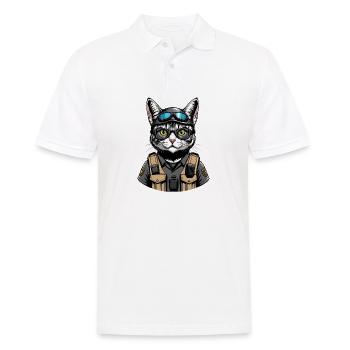 Chat Airsoft Chat Chat Jouant Airsoft Cadeau Militaire - Polo Homme - blanc - Devant - Kai (181cm)