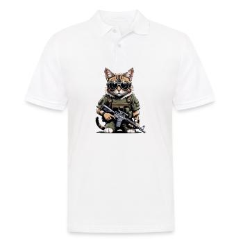 Chat Airsoft Chat Chat Jouant Airsoft Cadeau Militaire - Polo Homme - blanc - Devant - Kai (181cm)